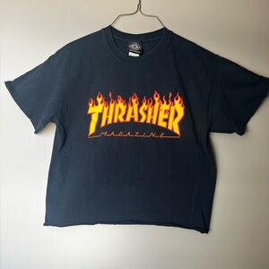 Thrasher Black Cropped T-Shirt